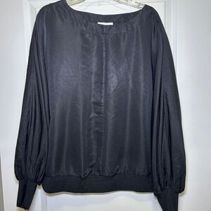 Prologue Black Relaxed Blouse with Long Billowy Sleeves
